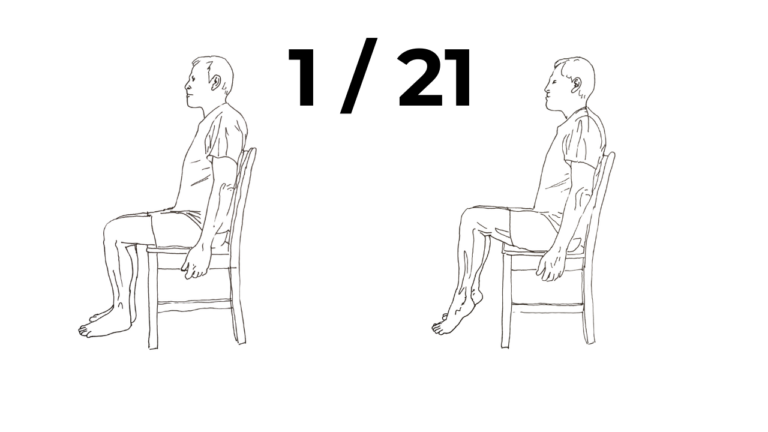 Person exercising Seated Calf Hold.