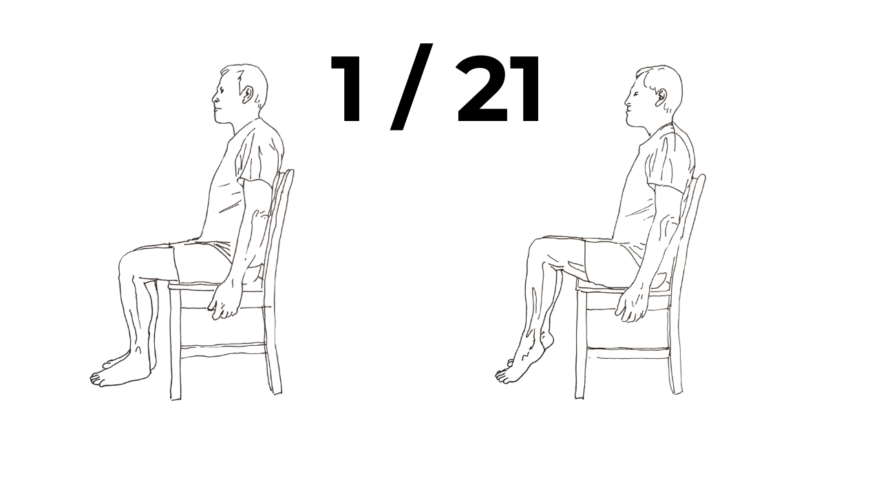 Person exercising Seated Calf Hold.