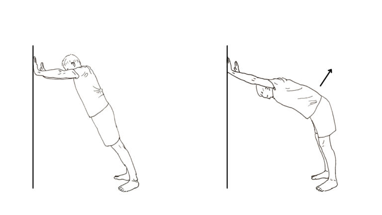 Wall lean downward dog Level 2 of 30 in shoulder progression for beginners