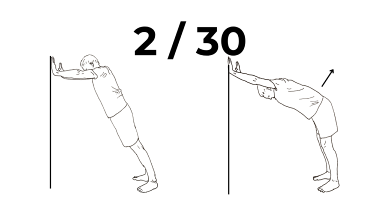 Wall lean downward dog Level 2 of 30 in shoulder progression for beginners