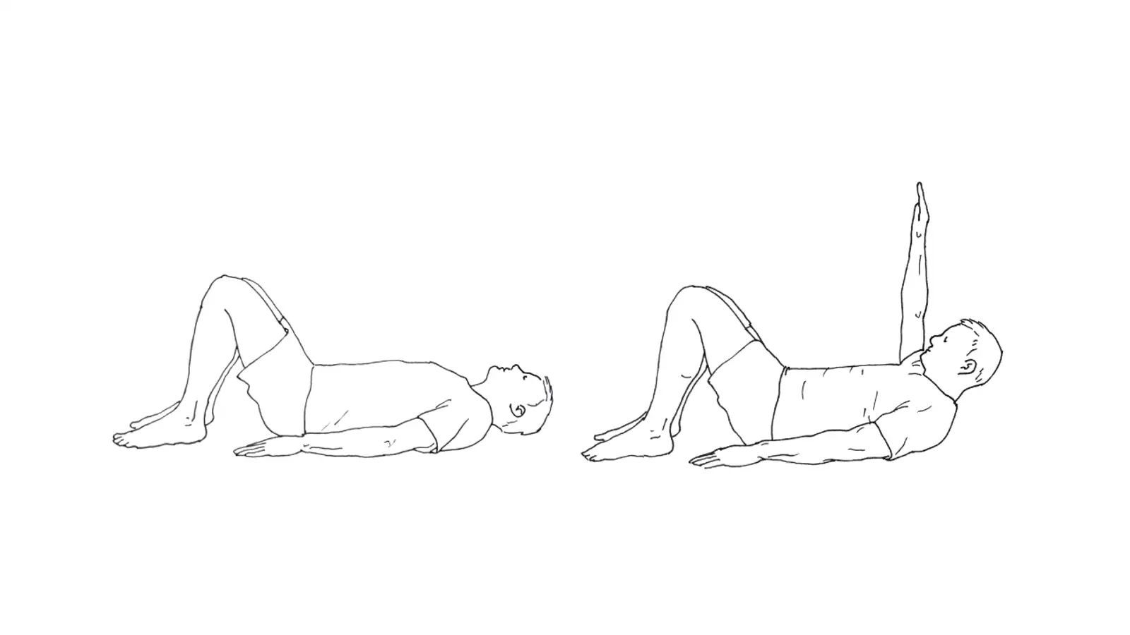 Hollow hold right arm raise Level 3 calisthenics core exercise for beginners