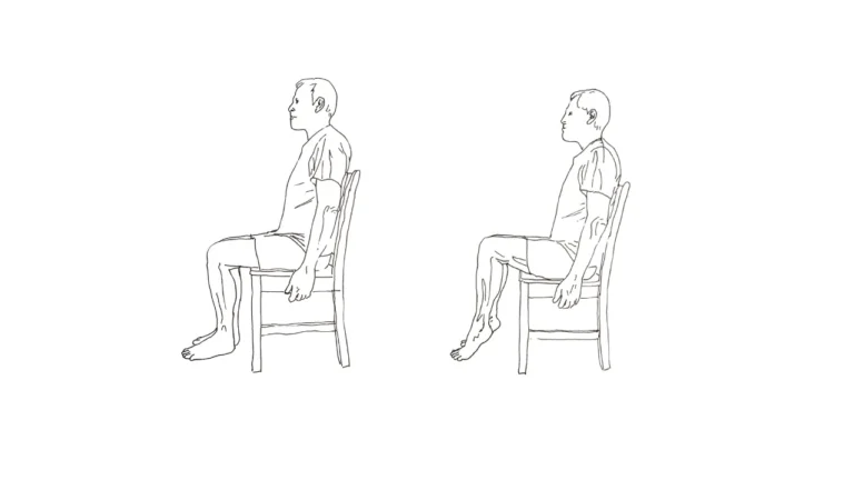 Man training seated calf hold level 1.