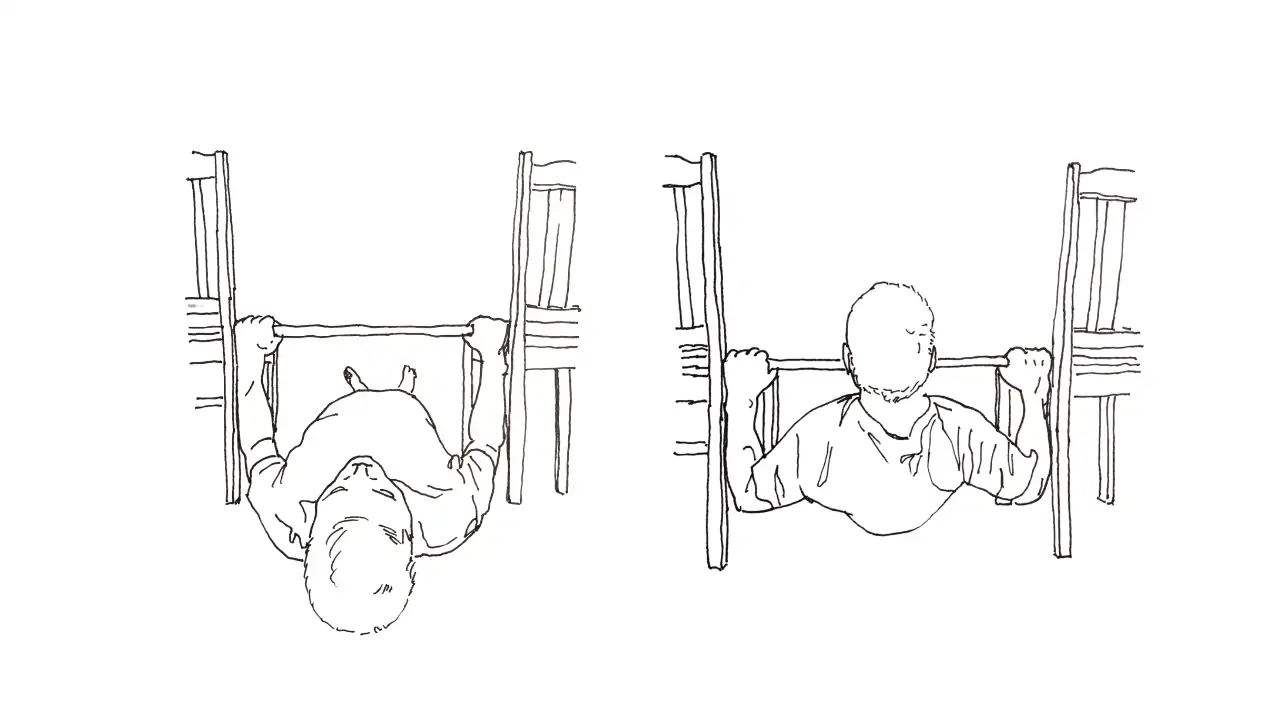 Man training seated pull chair hold.