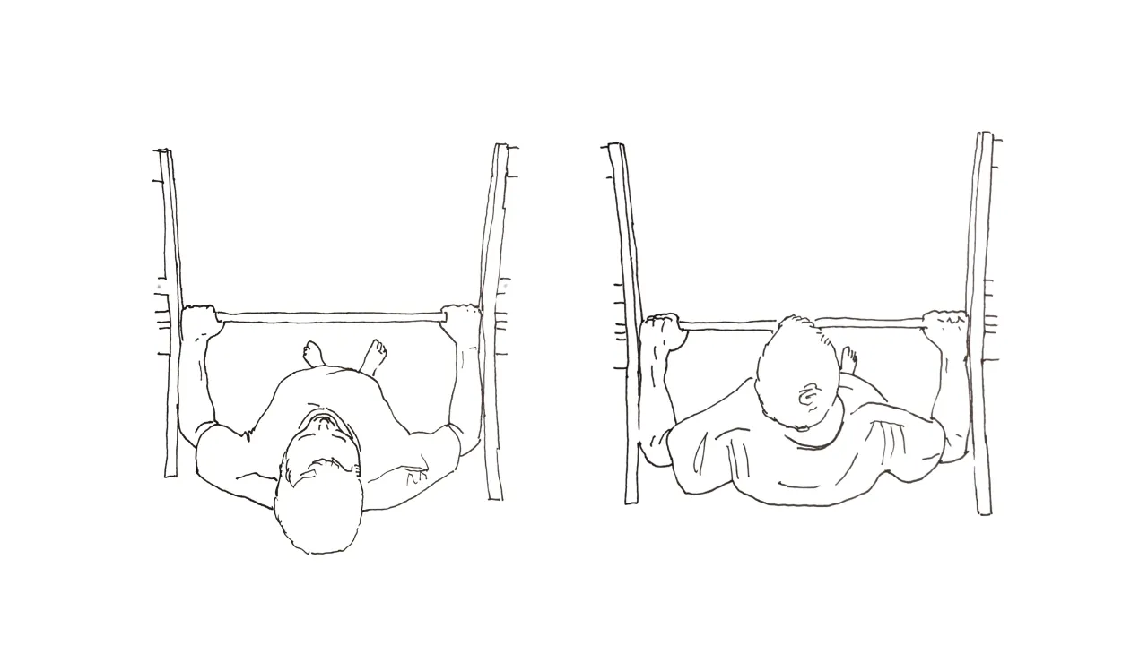 Beginner calisthenics seated pull chair level 2 showing start and pull up positions