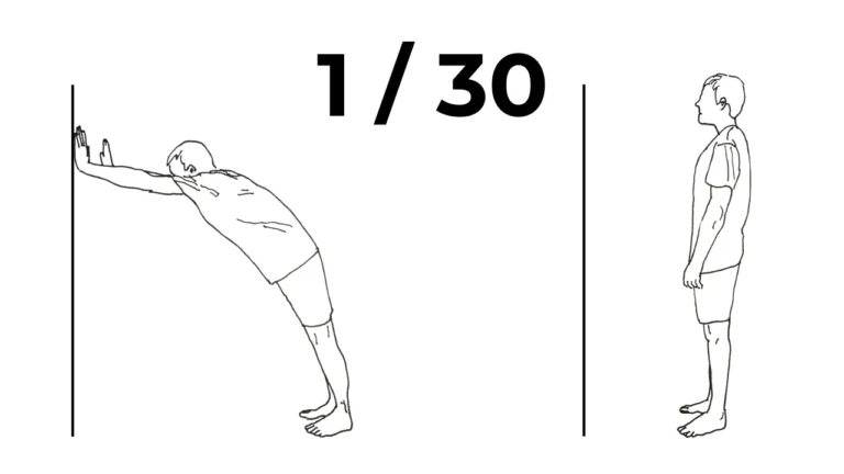 Beginner calisthenics wall lean shoulder hold level 1 showing leaning position against wall