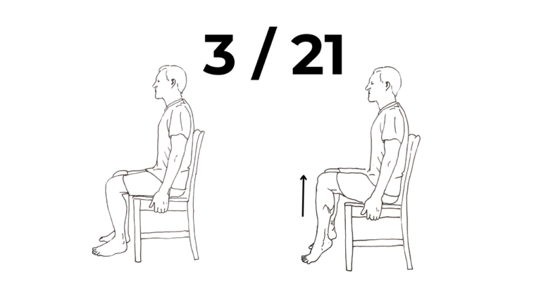 Seated calf raise full range with hold Level 3 of 21 calf progression for beginner calisthenics